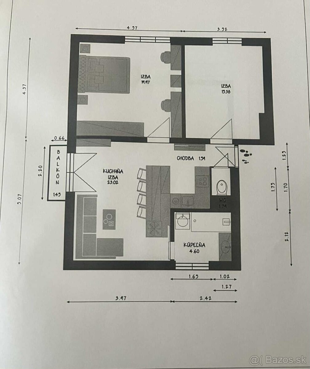 Predám 3 Izb byt v centre mesta Komarno - 6