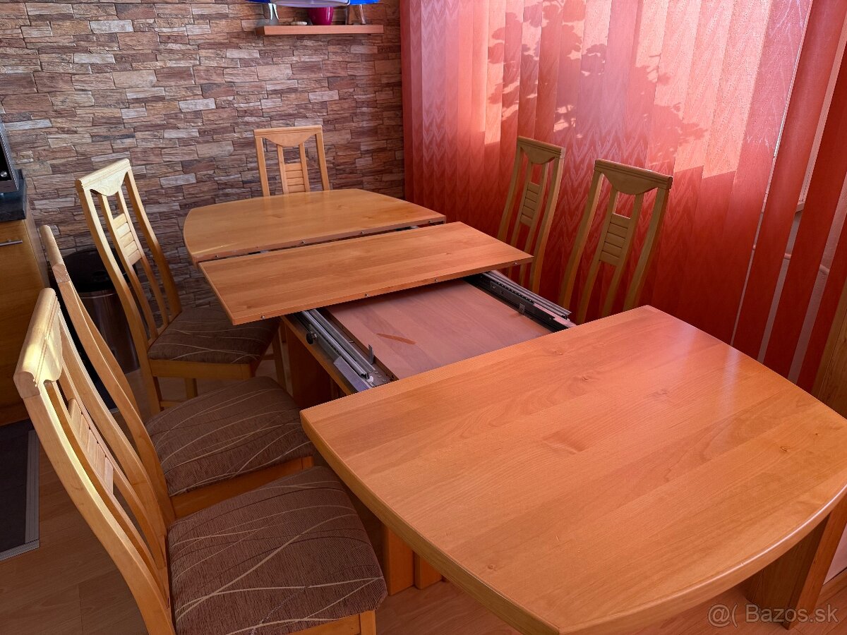 Rozkladaci jedalensky stol so stolickami - 6