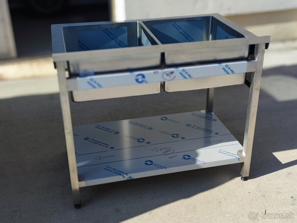 Gastro drez s policou, umývacie stoly, nerezové dvojdrezy - 6