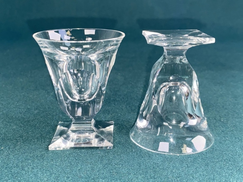 Poháriky Moser na štvorhrannej podstave - číre sklo - 6