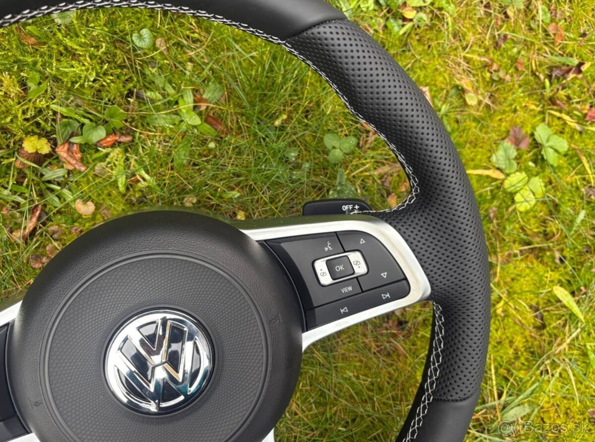 -Rline VW VOLANT KOZENY MULTIFUNKCNY biele šitie - 6