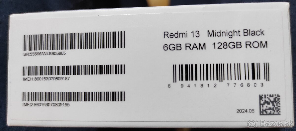 Predám lacno nepoužívaný Xiaomi Redmi 13 - 6