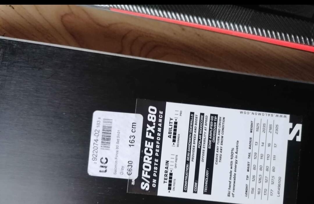 SALAMON S Force FX80 lyžiarsky set NOVÉ - 6