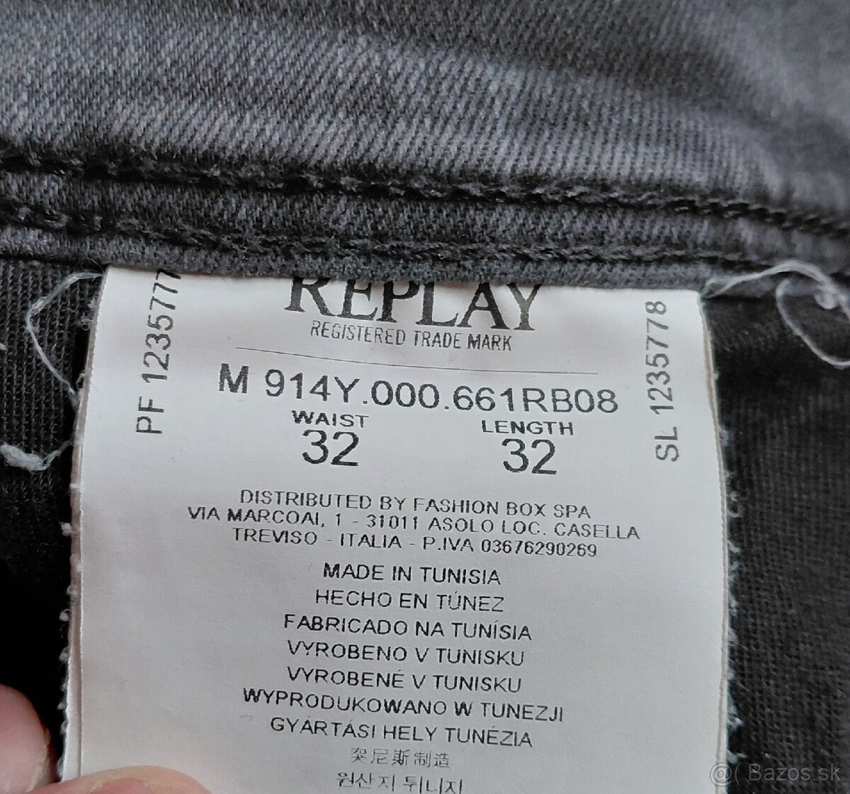 Replay šedé hyperflex slim fit - 6