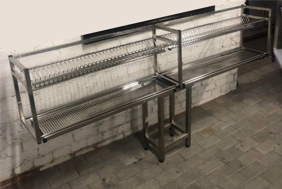 Nerezová nástenná polica dvojposchodová - 6