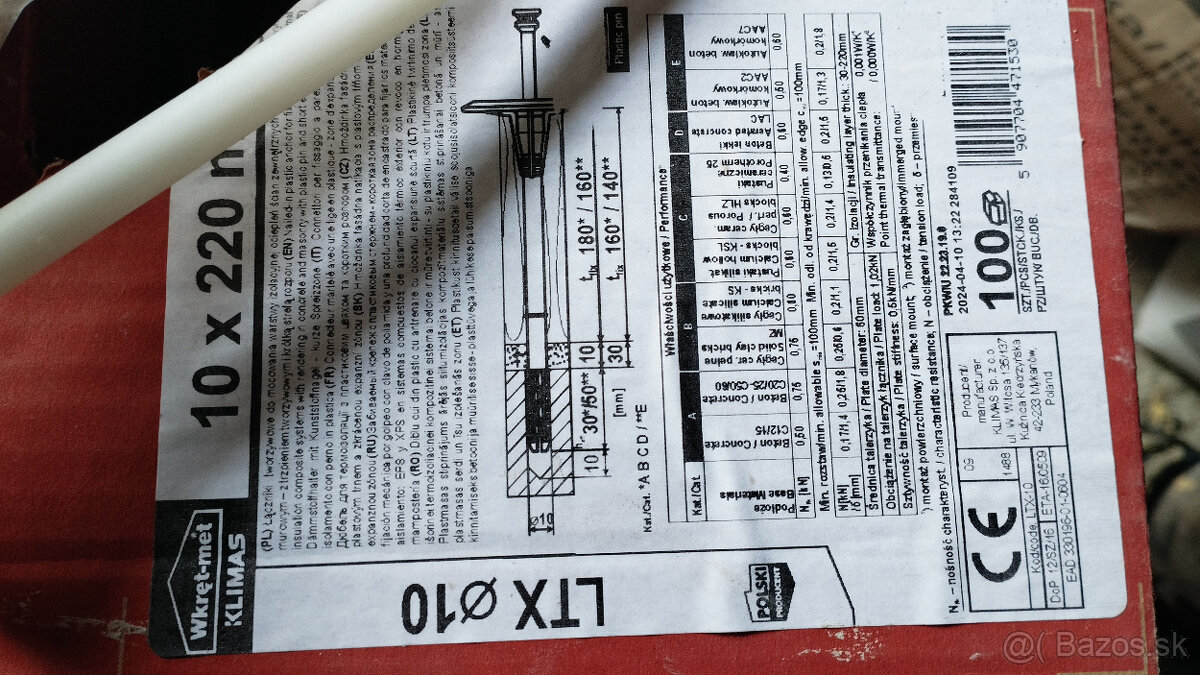 Kotvice skoby - plastové - 6