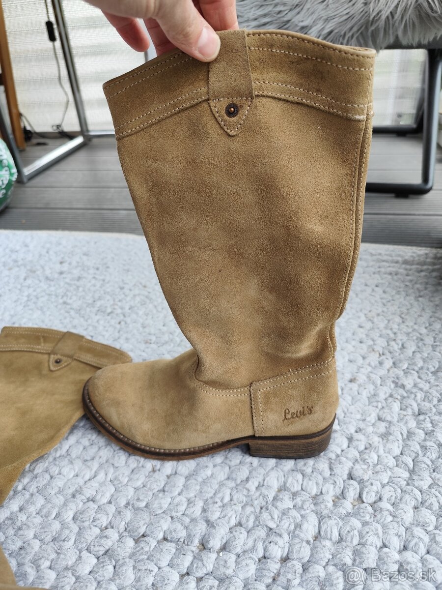 Dámske.kozene čižmy značka Lewis veľkosť 39 - 6