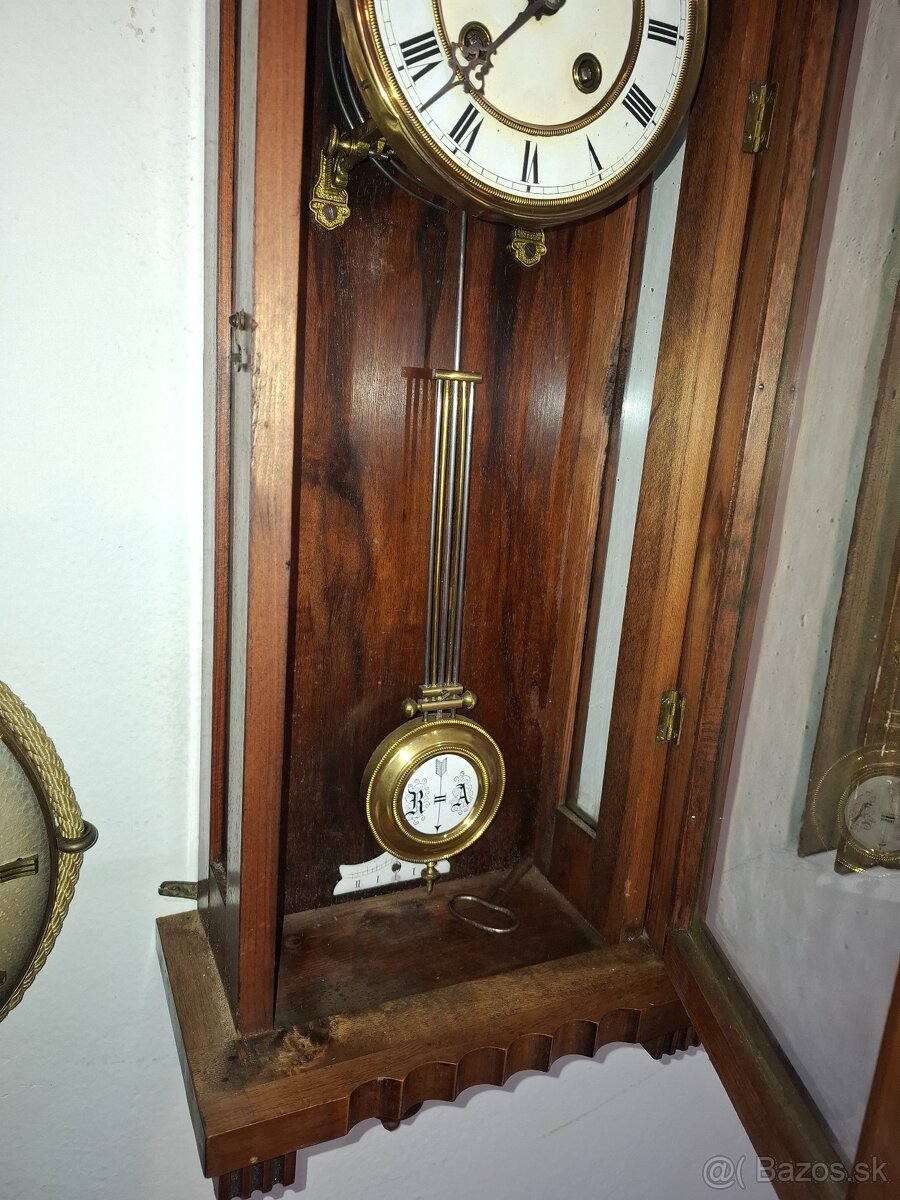 Predám funkčné polbicie nástenné hodiny z konca 19 storočia - 6