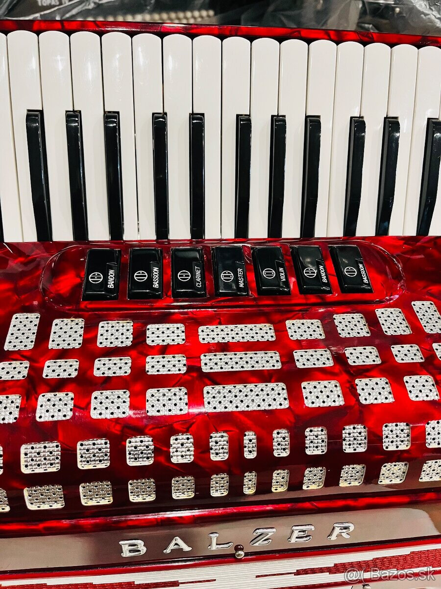 Predám krásny Taliansky akordeón Balzer Wagner 96 basový, to - 6