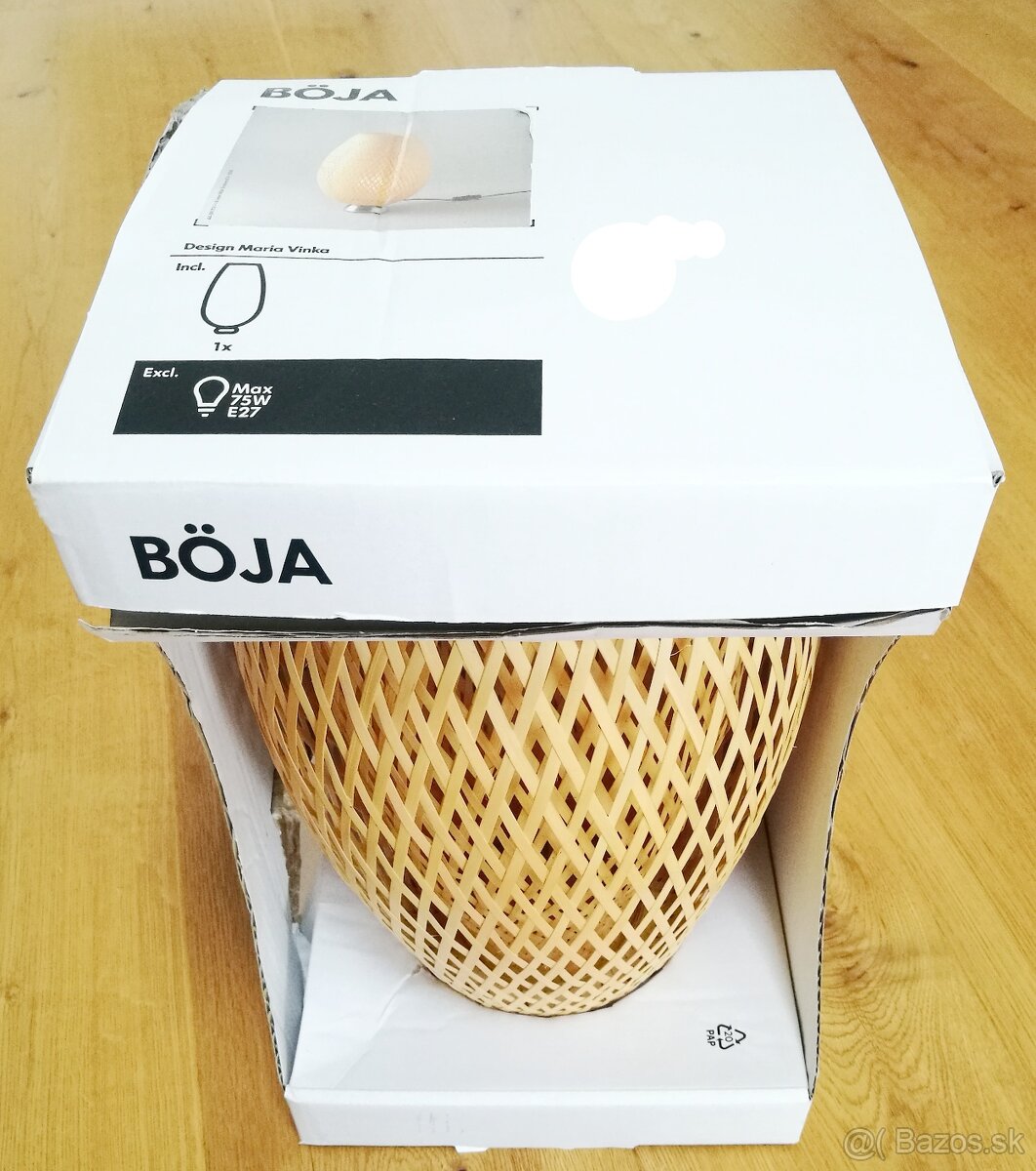 Ikea BÖJA ratanová lampa (tienidlo) - 6