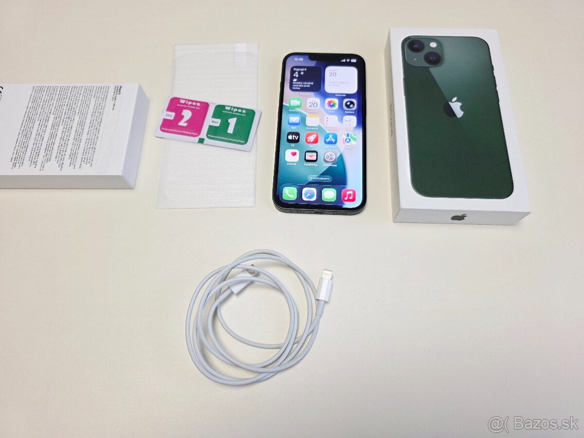 APPLE IPHONE 13 128GB GREEN,ZDRAVIE BATERKY 100% - 6