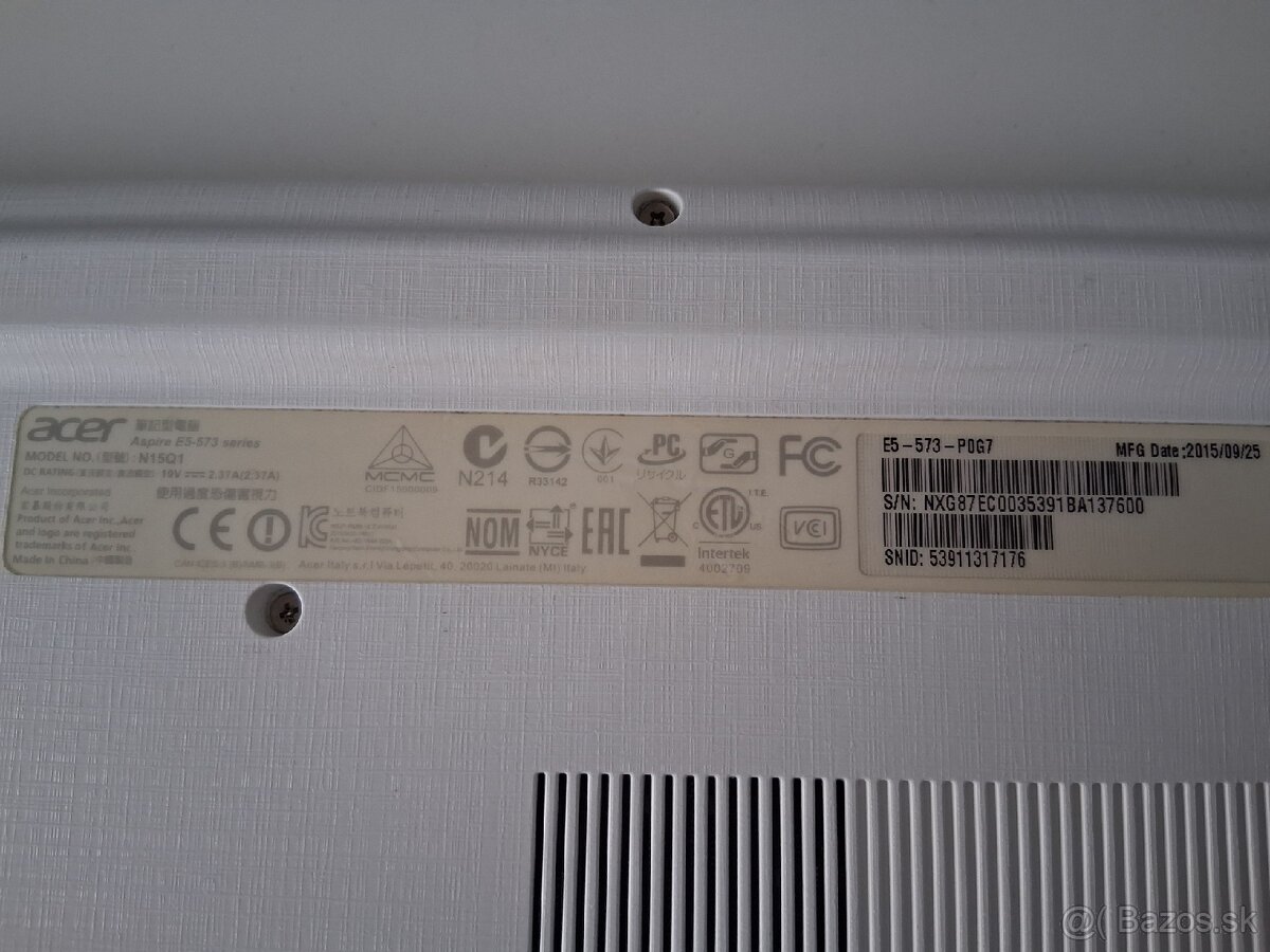 Predám notebook Acer Aspire E 15 – biely (2015) - 6