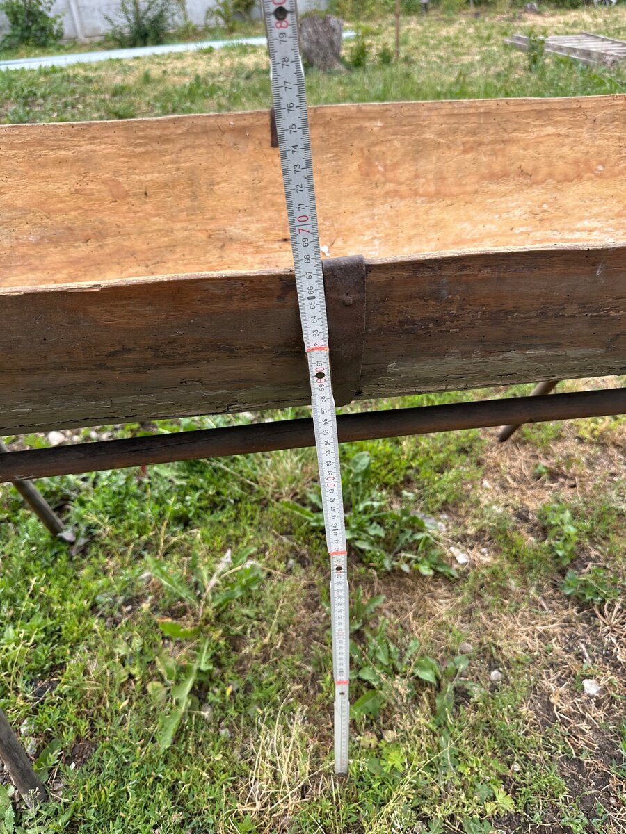 Starozitne drevene koryto s podstavcom - 6