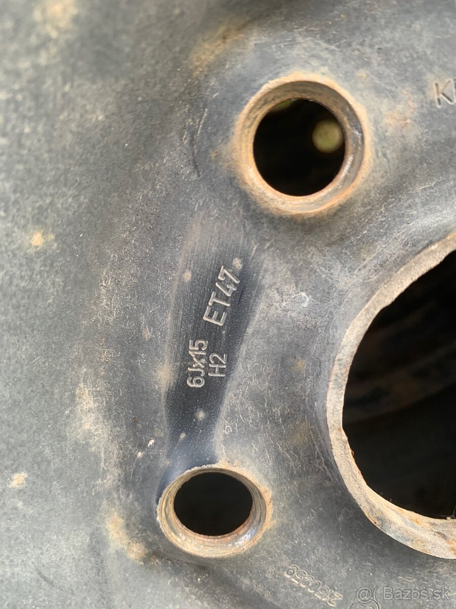 Plechové disky 15”, 5x112, 6Jx15 H2 ET47, pneu 195/65 R15 - 6