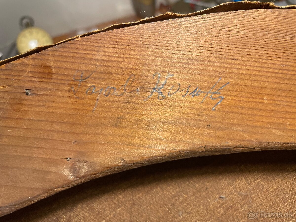 starozitny obraz -olejomaľba na platne - 6