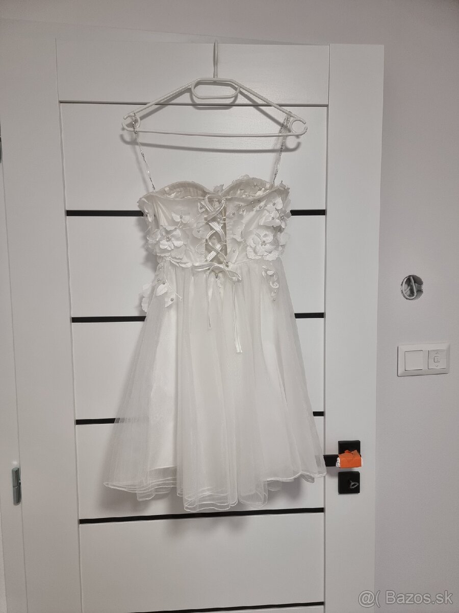 Popolnočné biele šaty - 6