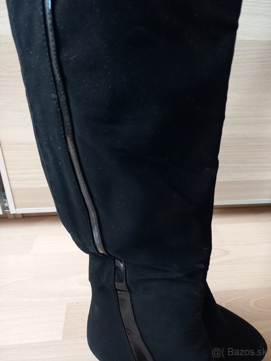 Čierne vysoké čižmy na platforme - 6