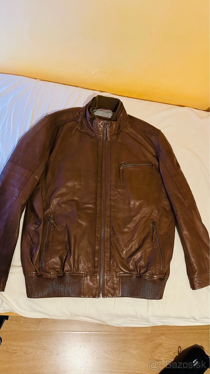 Pánska kožená bunda Boss Hugo Boss 58 Originál - 6