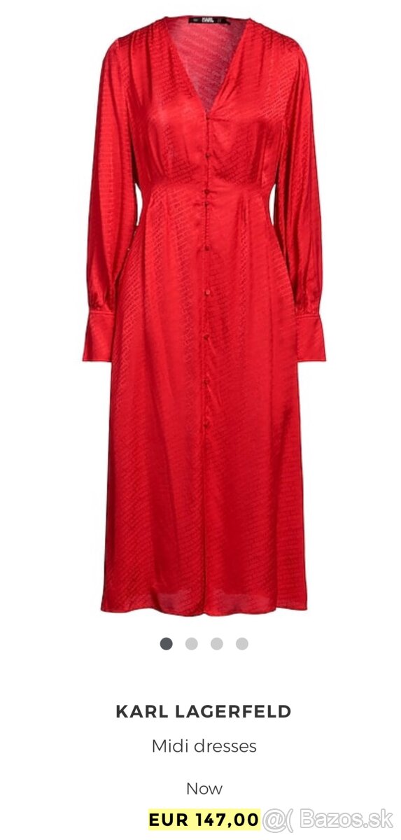Karl Lagerfeld šaty jaquard červené - 6