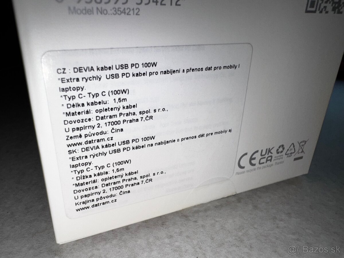 Devia kábel USB-C Extreme speed 100W PD 1.5m - 6