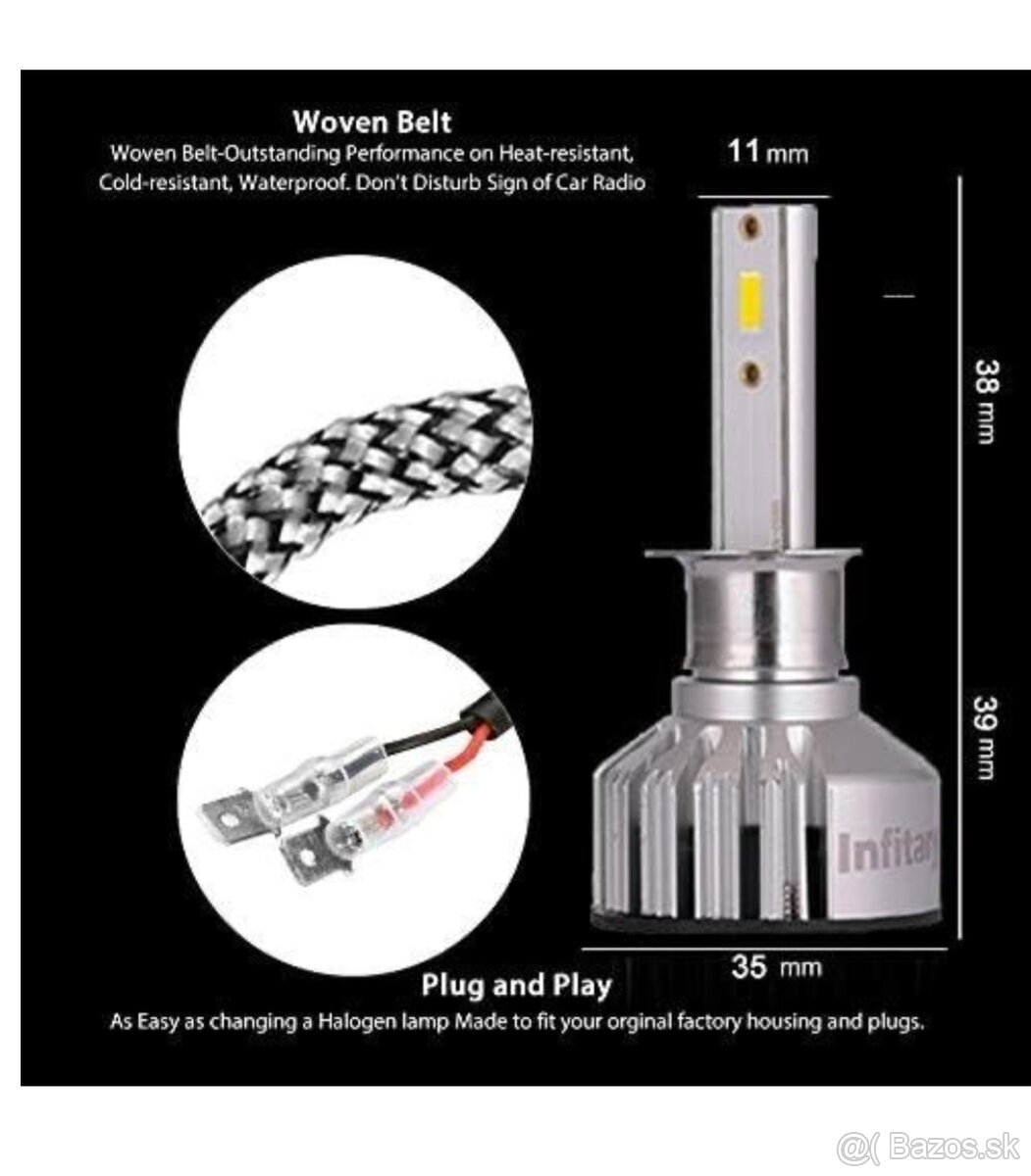 INFITARY H1 LED sada žiaroviek10000LM 6500K - 6