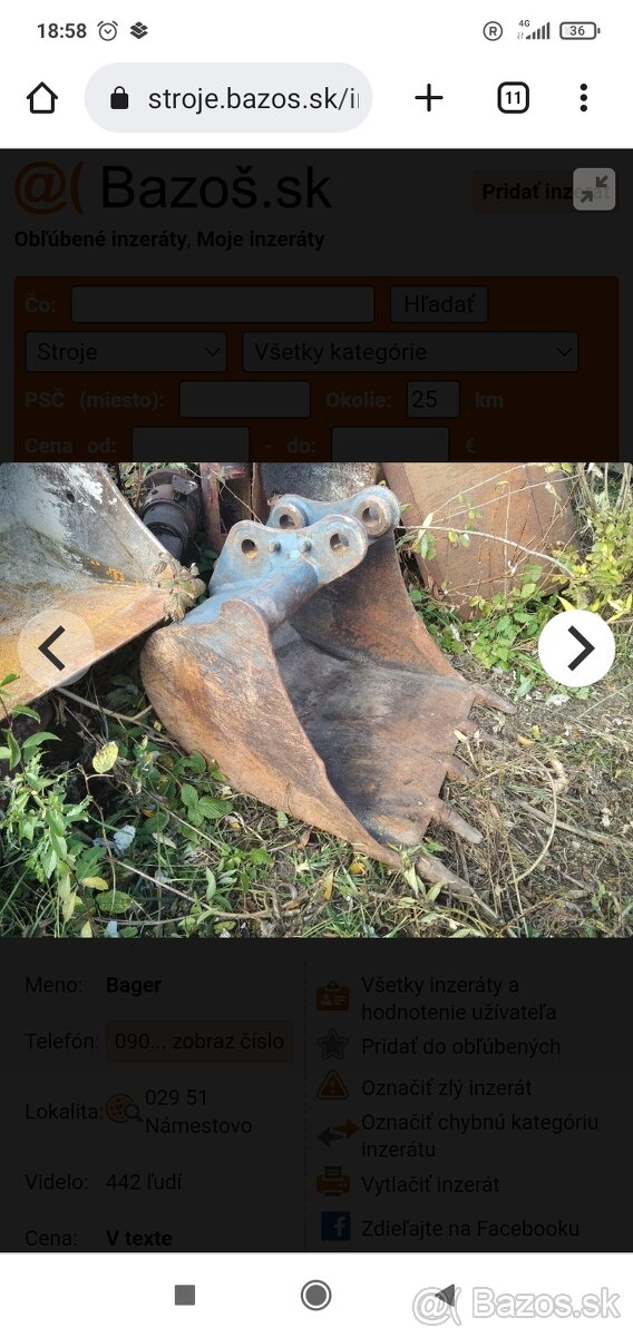 Svahovacia a zubata lyzica na bager - 6