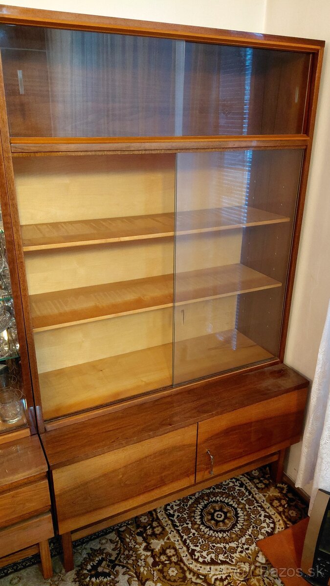 Retro obývacia stena lesklý mahagon - 6