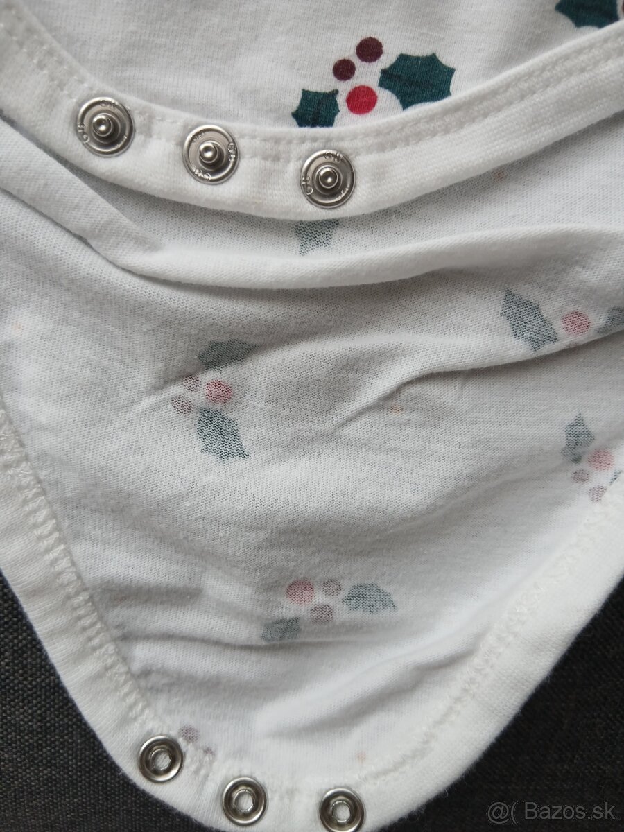 Vianočná súprava pre dievčatko, body + šaty veľ.86 - 6