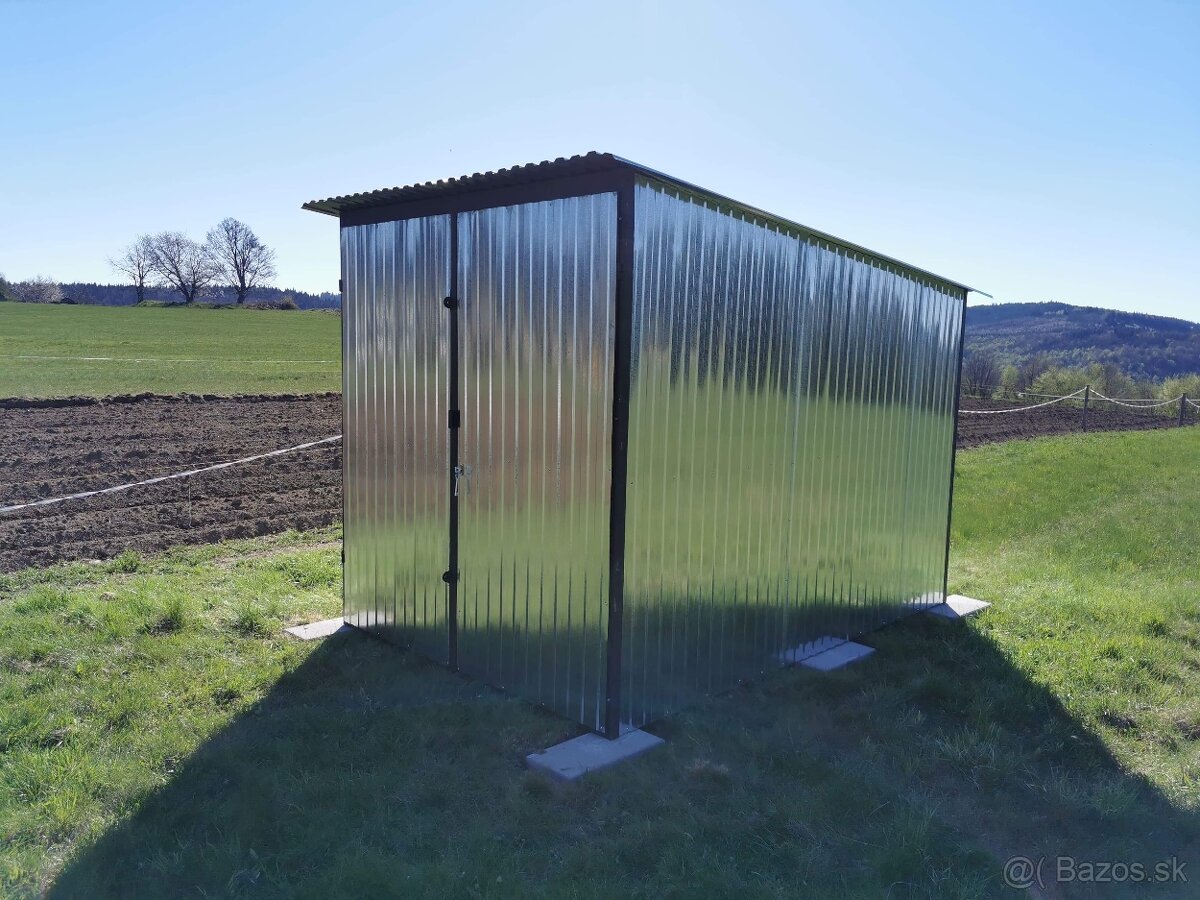 Plechová garáž 2×3 m – pozinkovaná - 6