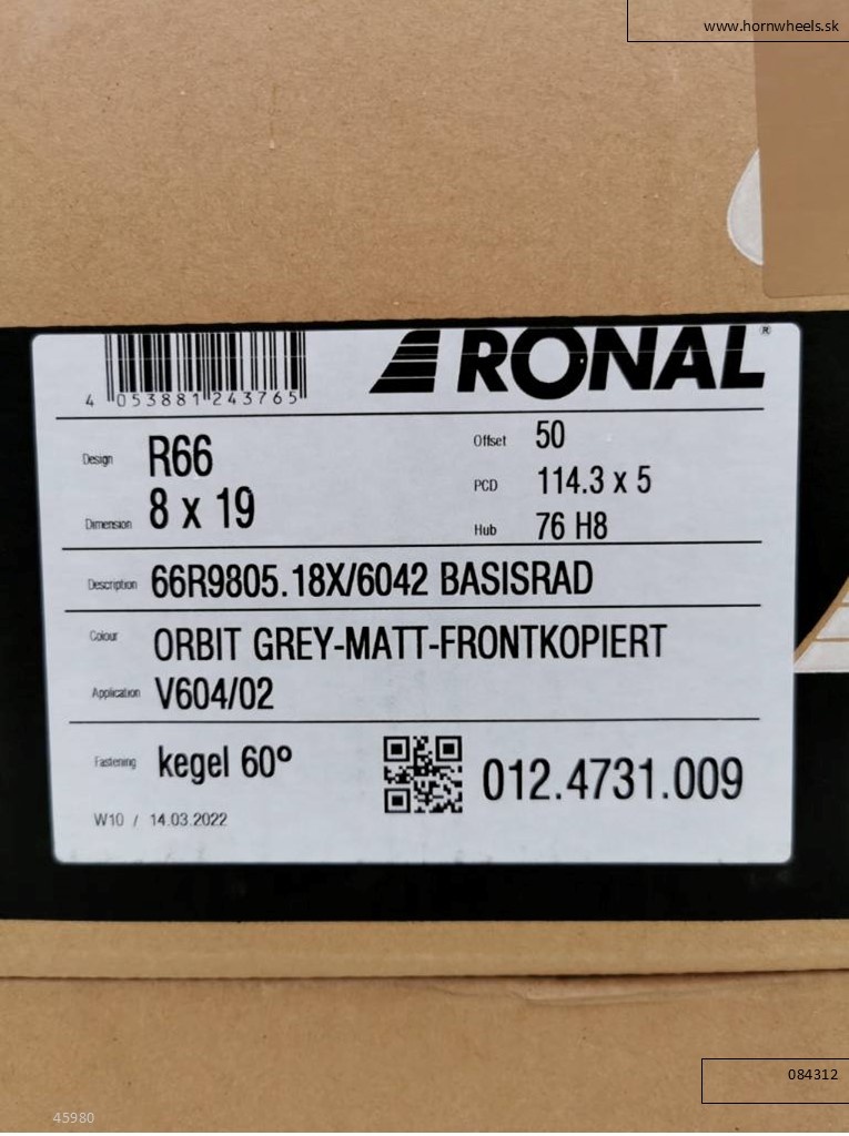 Kia Sportage, Ceed Ronal alu disky R19 5x114,3 8J ET50 1212 - 6