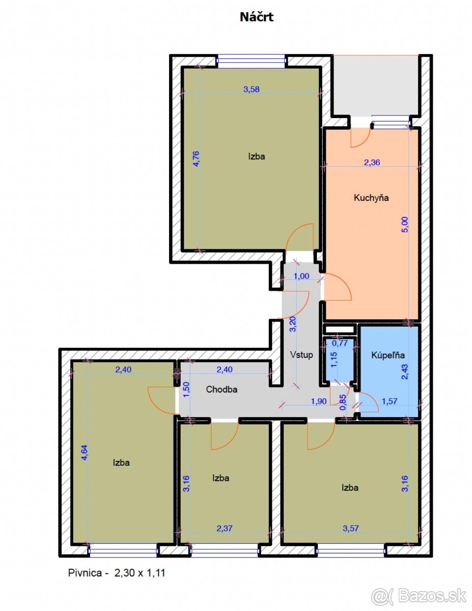 NA PRENÁJOM:Pre študenta Samostatná uzamykateľná izba - 6