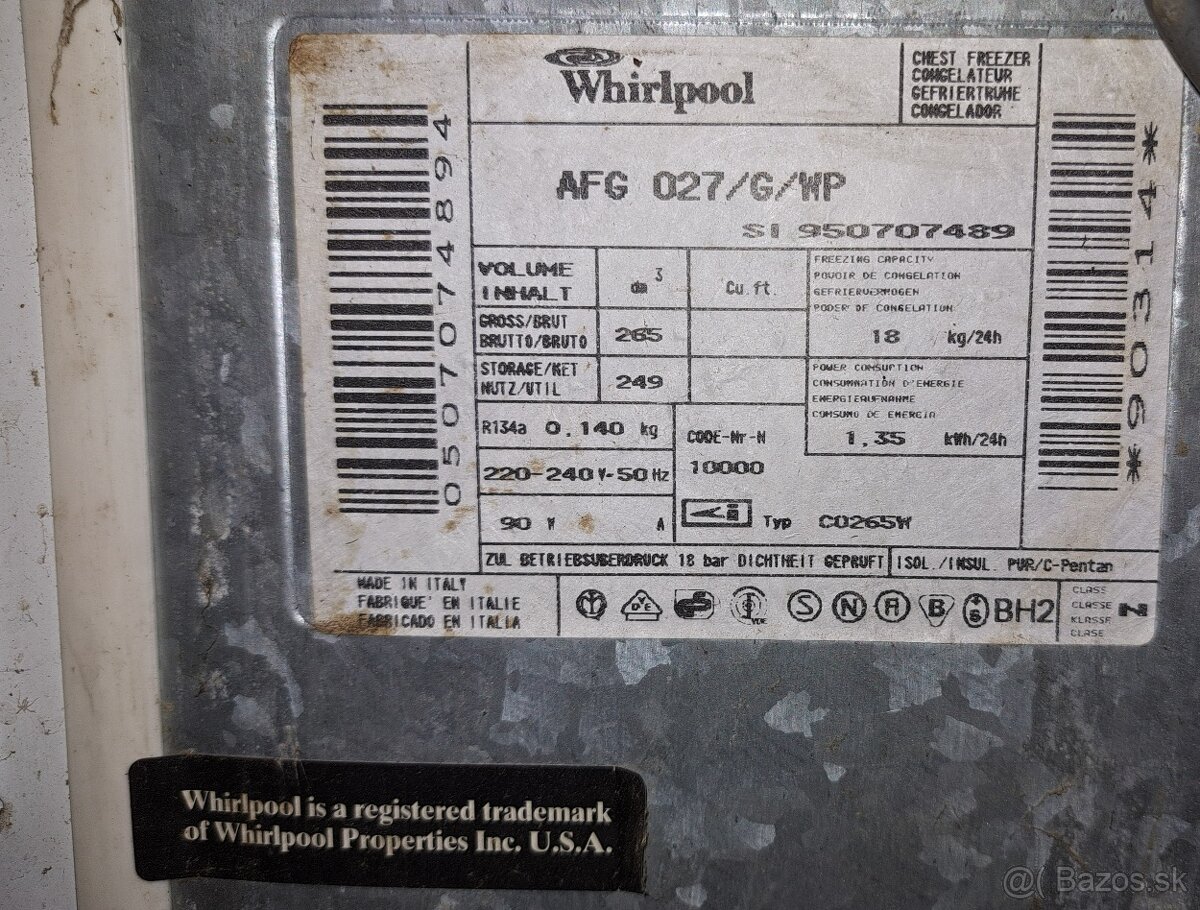 Predám mraziaci box Whirpool - 6