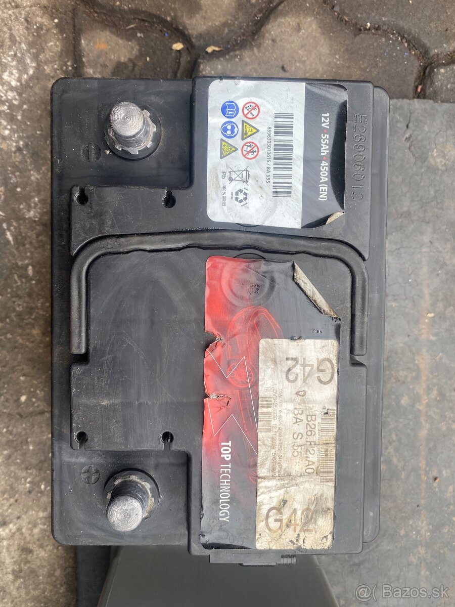 Predám 2ks akumulátor autobatériu 12V 75Ah - 6