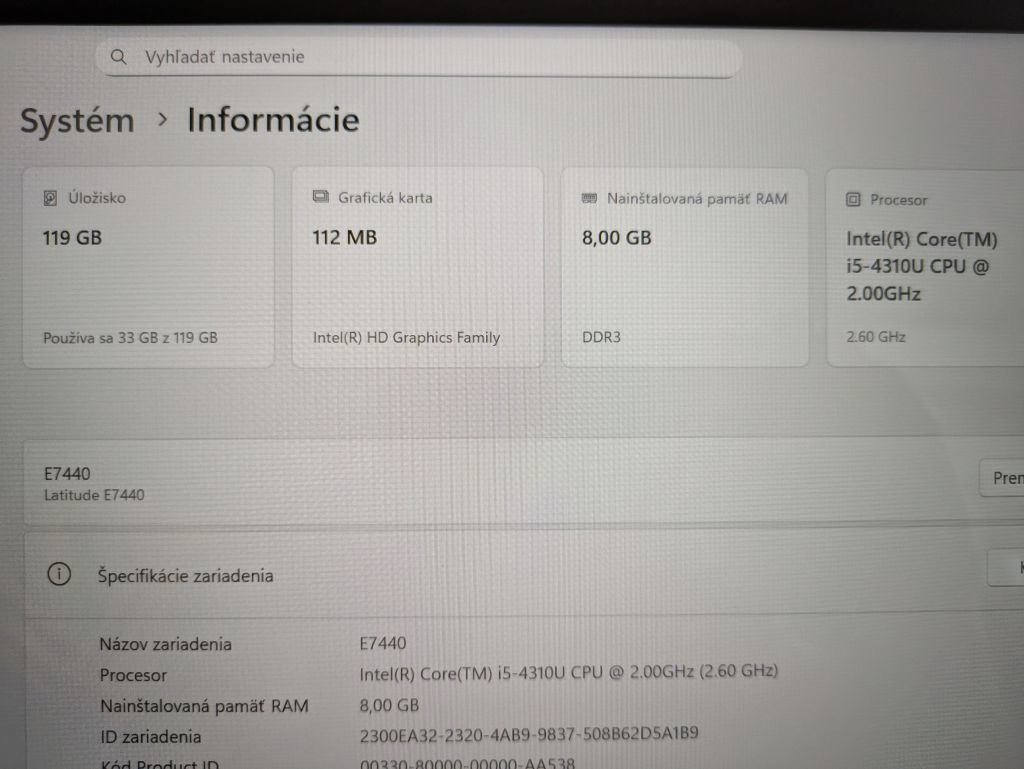 Dell E7440,Intel i5 4310U 2x2 GHz,8GB RAM,14,4",128GB SSD - 6