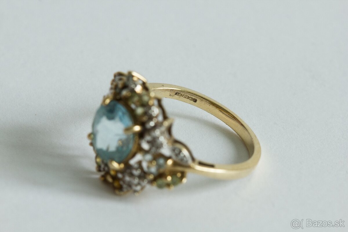 9ct zlatý secesný presteň - 6