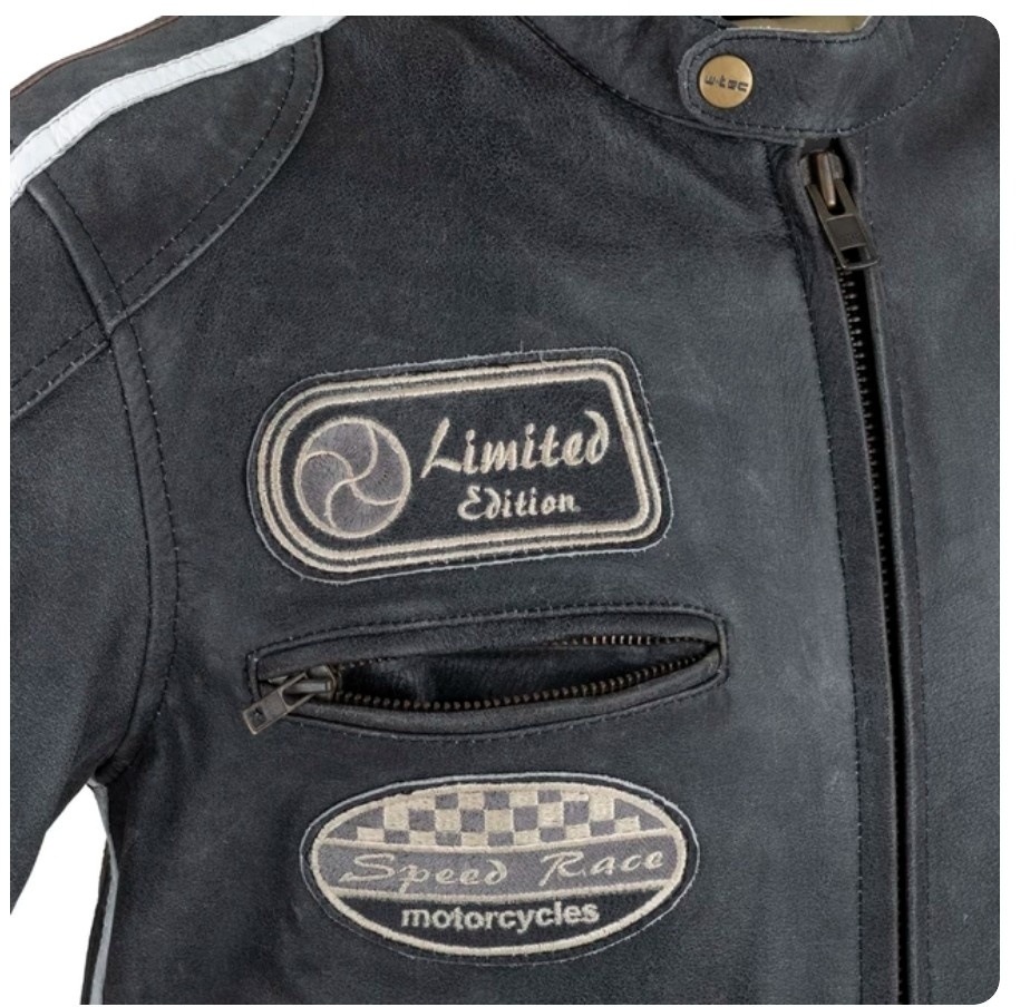 Úplne nová kožená bunda W-TEC Dark Vintage-pravá koža 2XL - 6