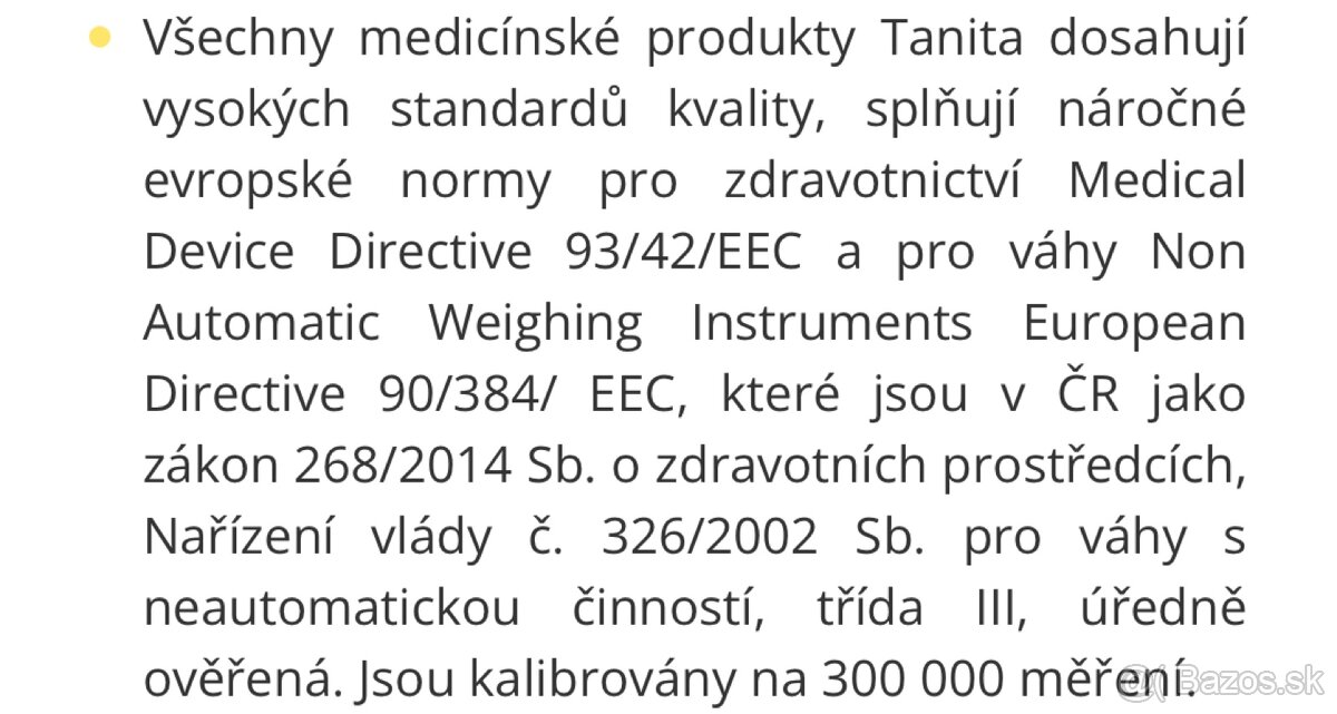 Bioimpedančný analyzátor Tanita NOVÝ - 6