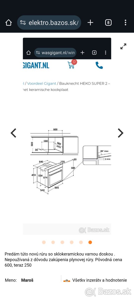Vstavaná rúra Bauknecht -nová - 6