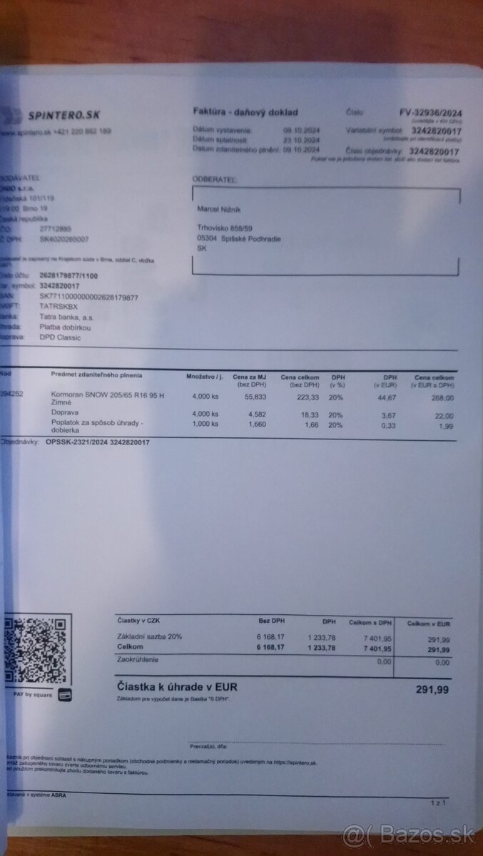 Zimné pneumatiky Kormoran SNOW 205/65 R16 95 H - 4 kusy - 6