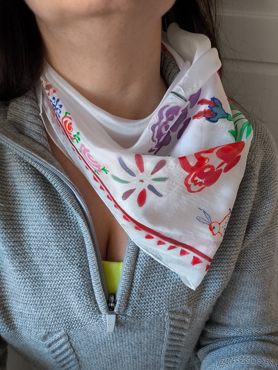 Ručne maľovaná hodvábna šatka - 6