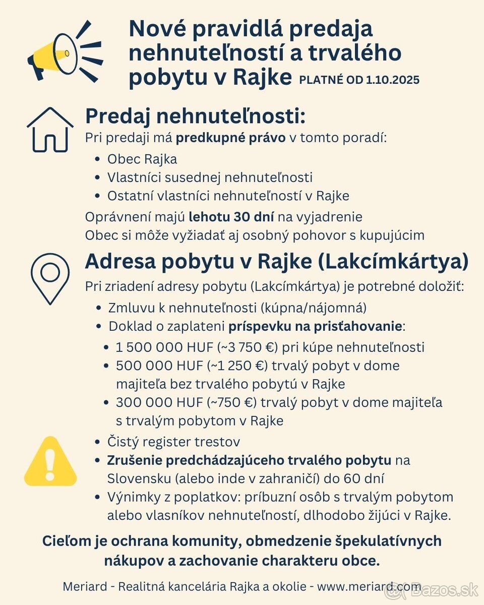 Na predaj 2i Byt POZOR NOVÉ PRAVIDLÁ PREDAJA V RAJKE od 1.10 - 6