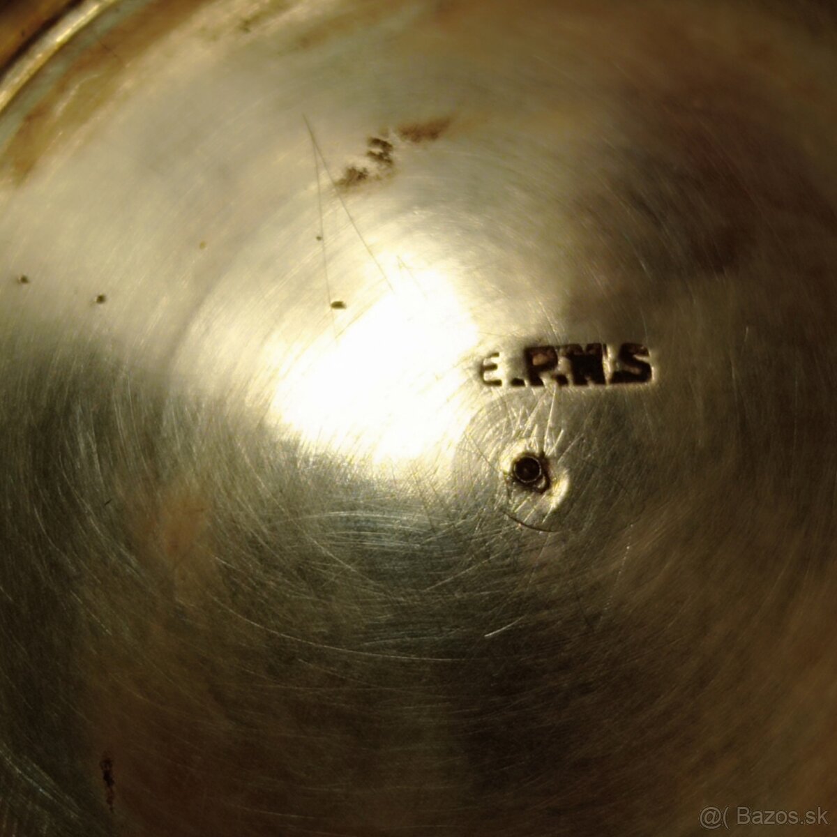 Starožitná alpaková cukornička s podšálkou - 6