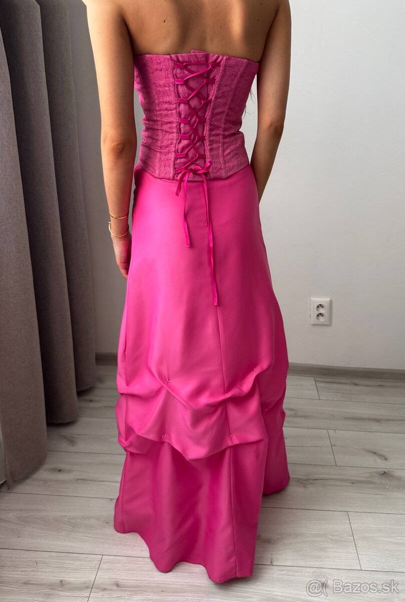 Spoločenské cyklamenové šaty - 6