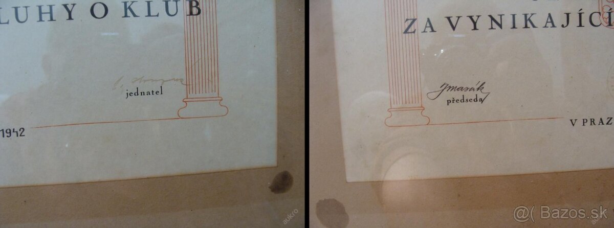 vojnová Š.K. PRAGA - 3x LEGITIMÁCIA + DIPLOM - Protektorát - 6