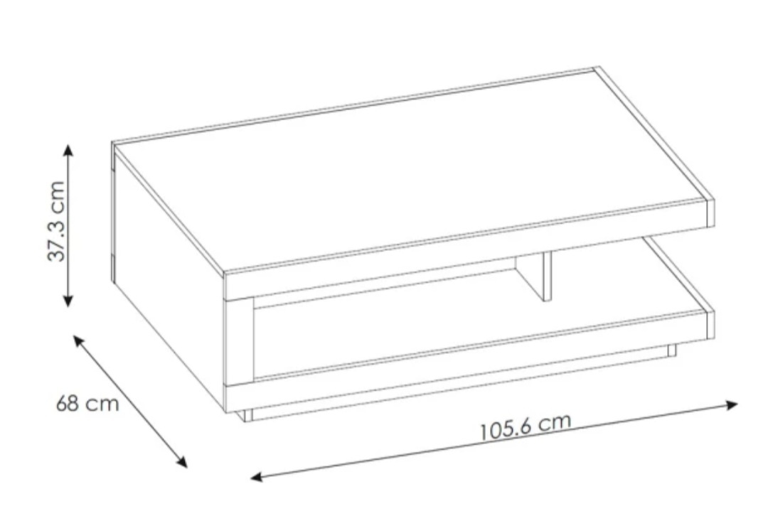 Konferenčný stolík Lyon, biely lesk - 6