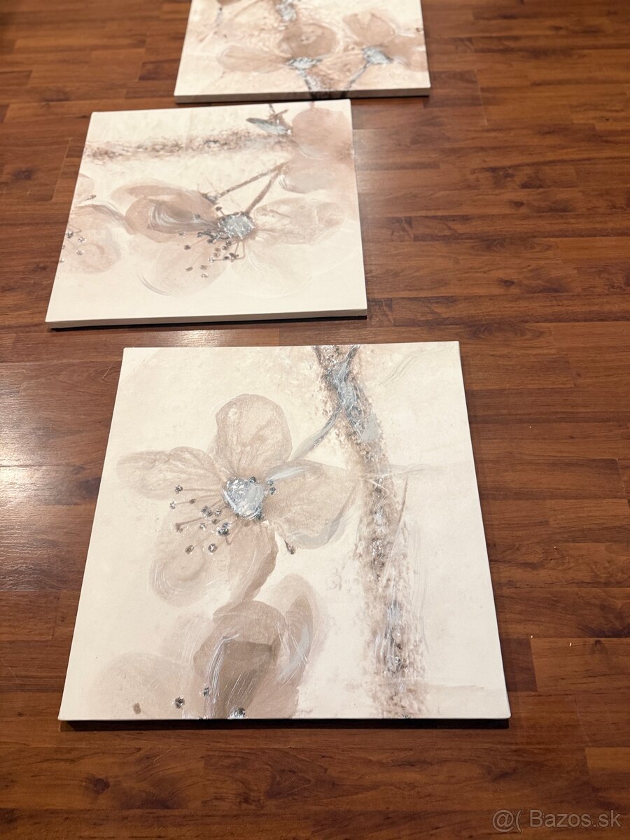 IKEA 3 veľké obrazy kvety - 6