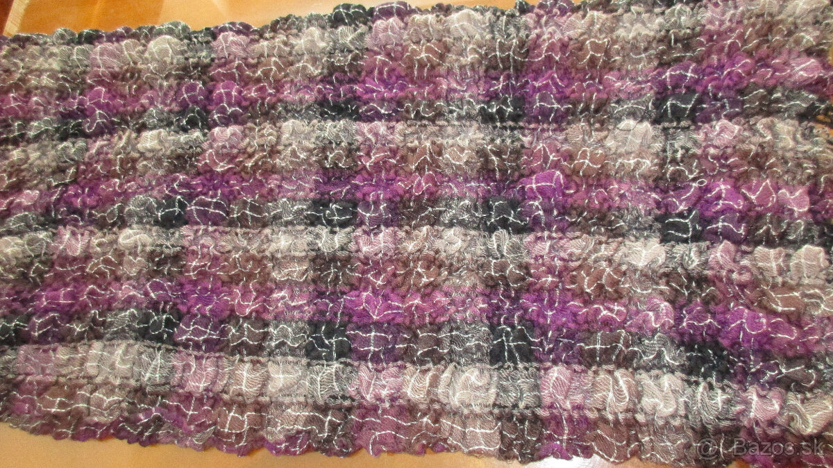 Šál dámsky, elastický fialovo hnedý_NOVÝ - 6