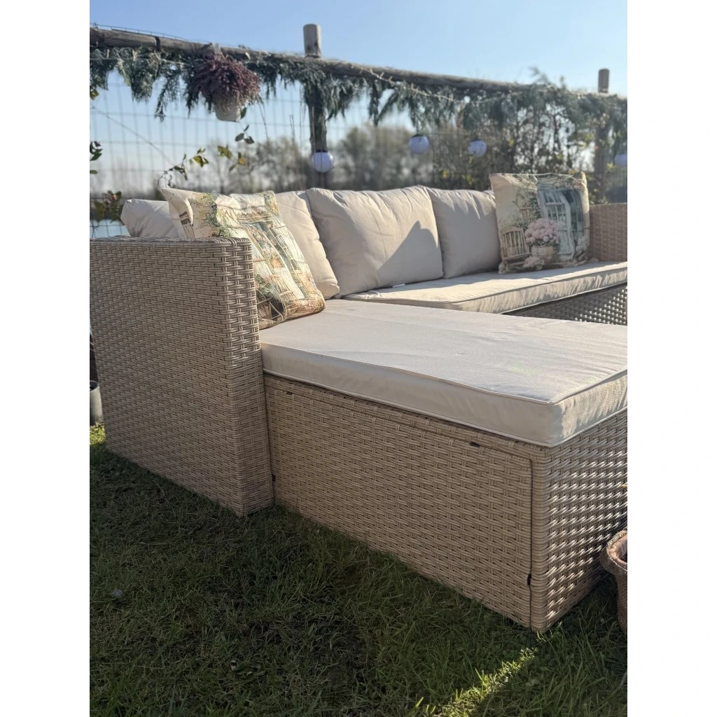 Rohová záhradná sedačka – ideálna na balkón aj menšiu terasu - 6