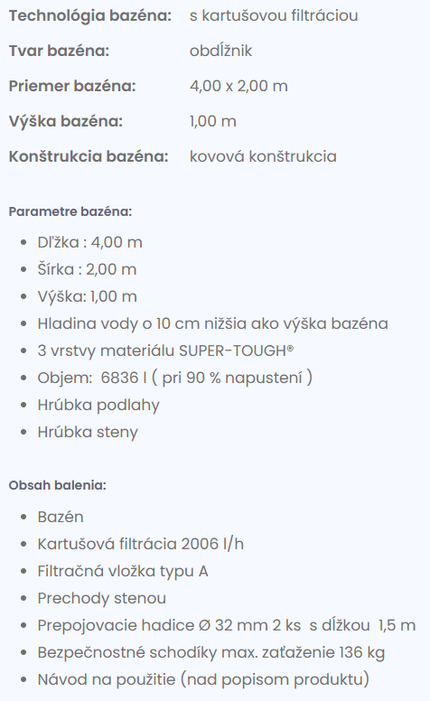 Bazén Intex Prism Frame Rectangular 400 x 200 x 100 cm - 6