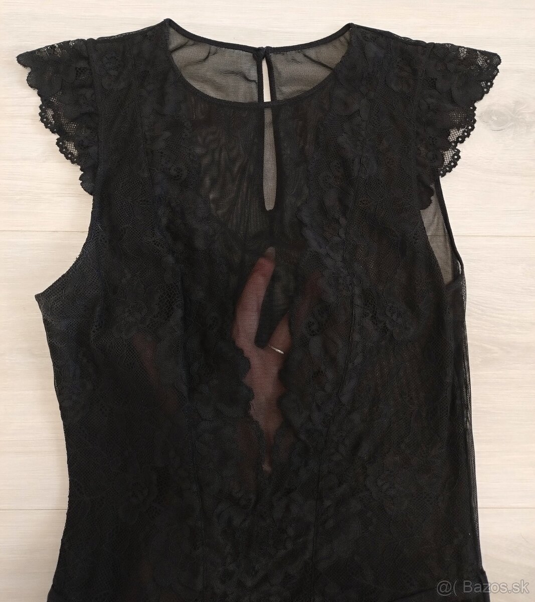 Dámske čierne čipkované body (H&M) - 6